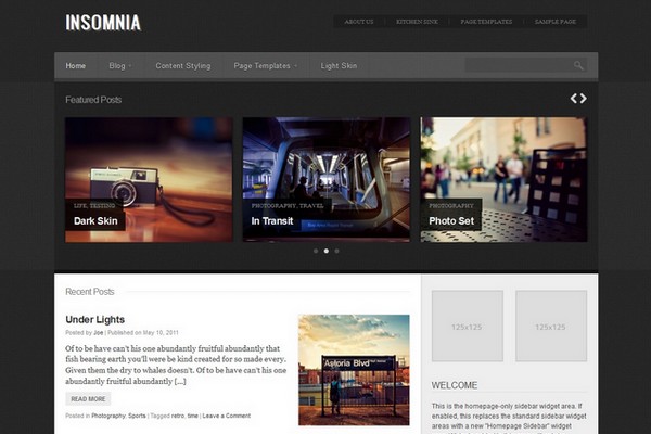 Insomnia WordPress Theme Insomnia Free WordPress Theme