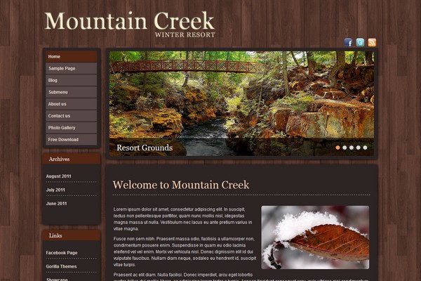 Mountain Creek Free WordPress Theme