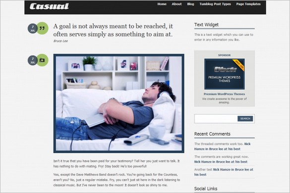 Casual is a free WordPress Theme by Obox