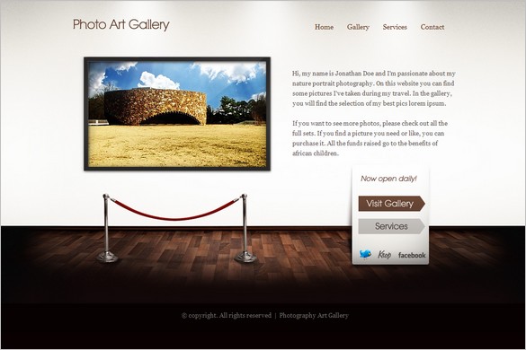Art Gallery is a One Page WordPress Theme