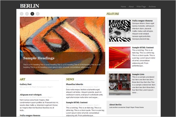 Berlin WordPress Theme (Free) Berlin is a free WordPress Theme