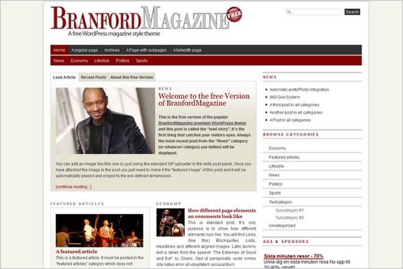 BranfordMagazine is a free WordPress Theme