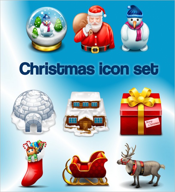 a set of free Christmas Icons By Iconshock.com