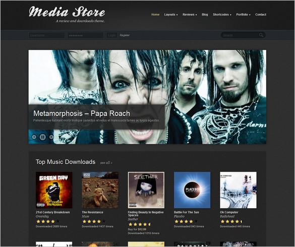 Media Store is a review and downloads WordPress Theme