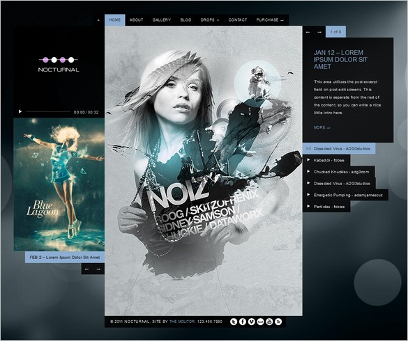 Nocturnal is an audio and music WordPress Theme