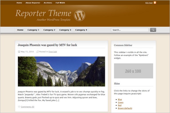 Reporter is a free WordPress Theme