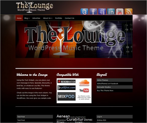 The Lounge is a great Music WordPress Theme