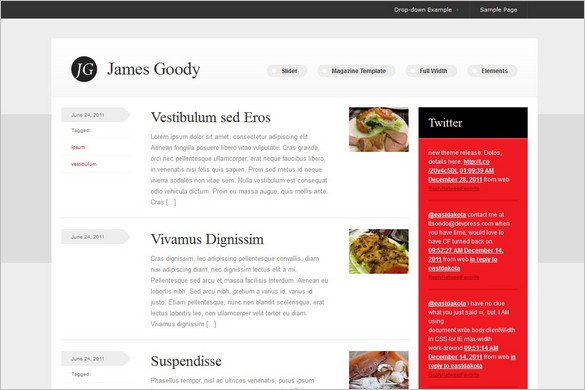 James Goody is a free WordPress Theme