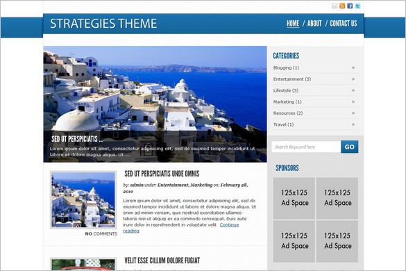 Strategies is a free WordPress Theme 