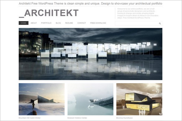 Architekt is a free WordPress Theme by Dessign.net