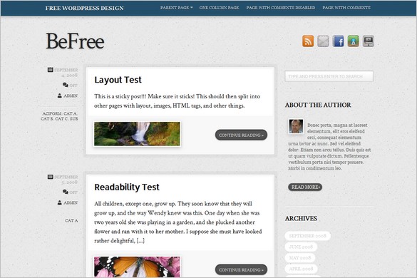 BeFree is a free WordPress Theme by Theme4Press