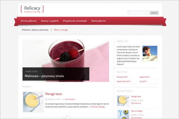 Delicacy is a free Culinary WordPress Theme