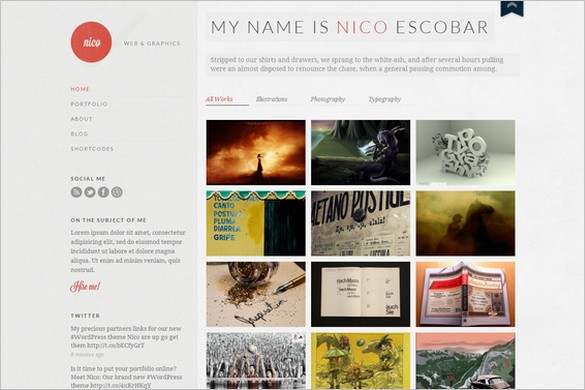 Nico is a portfolio WordPress Theme by cssigniter