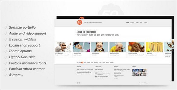 50/50 - A Clean Portfolio WordPress Theme