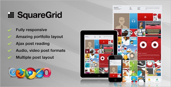 SquareGrid is a Fully Responsive and Creative WordPress Theme