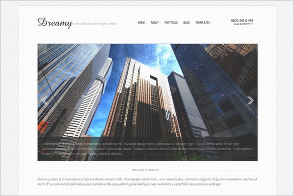 Dreamy is a Minimalist WordPress Portfolio Theme