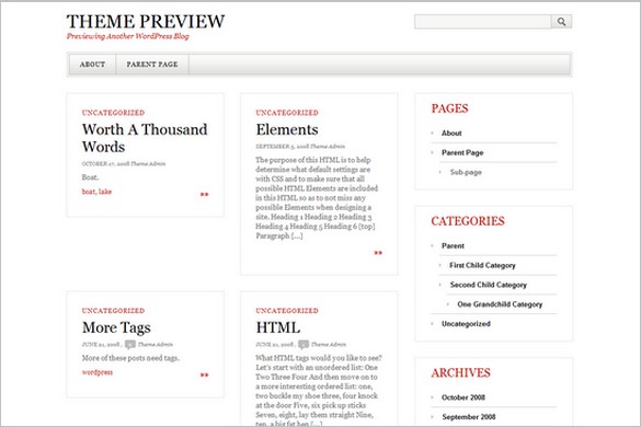 Gray White Black is a Minimalistic WordPress Theme