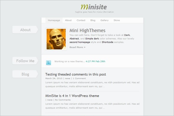 MiniSite is a premium WordPress Theme