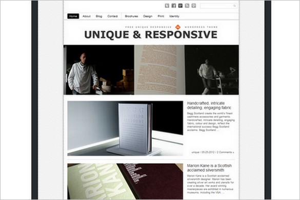 Minimalistic Design - Unique Theme Responsive is a free WordPress Theme by Dessign.net