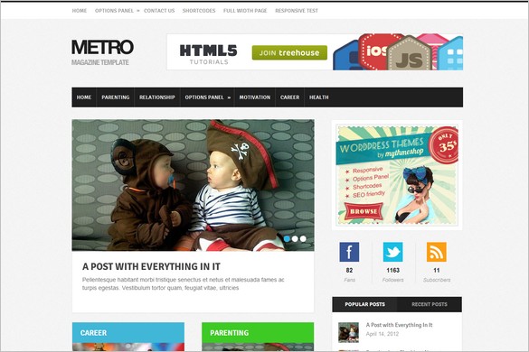 Metro is an ultra-modern WordPress theme