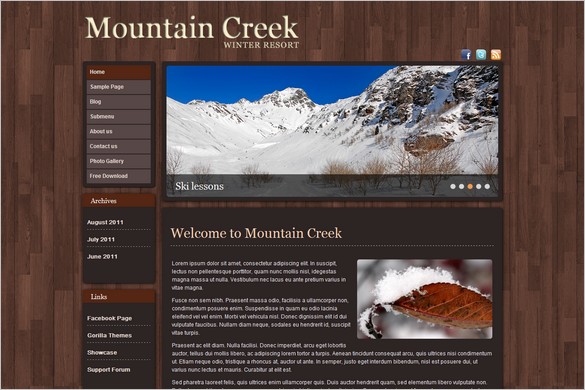 Mountain Creek is a free WordPress Theme