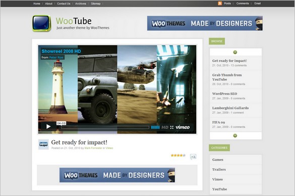 WooTube is a Video WordPress Theme