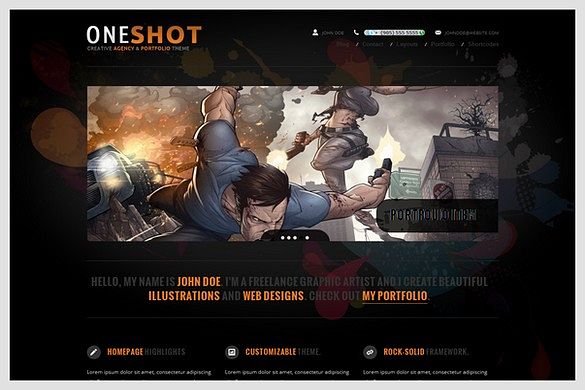 OneShot is a Portfolio WordPress Theme