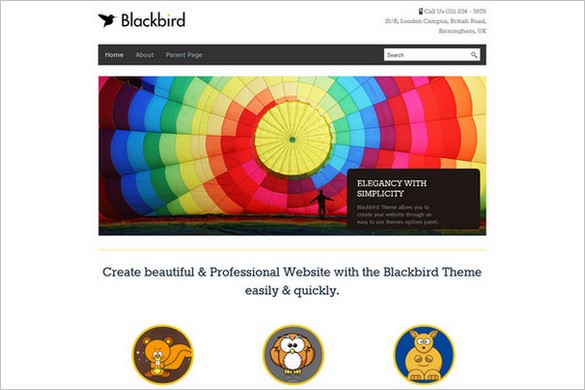 Blackbird is a free Responsive WordPress Theme by InkThemes