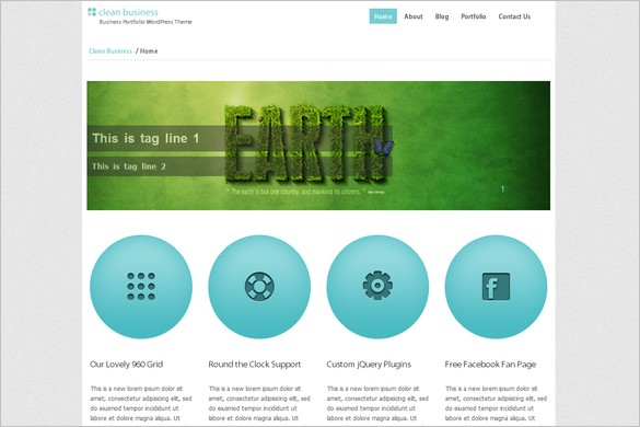 CleanBusiness is a free WordPress Theme by EGrappler