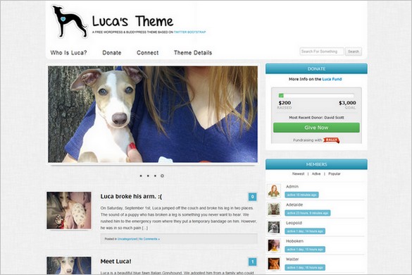 Luca’s Theme is a free WordPress Theme by Untame