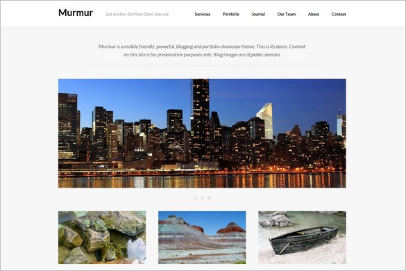 Murmur is a free Portfolio WordPress Theme by DevPress