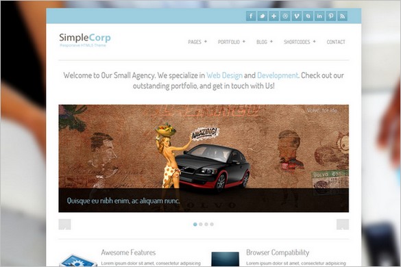 SimpleCorp is a free Portfolio WordPress Theme by Site5