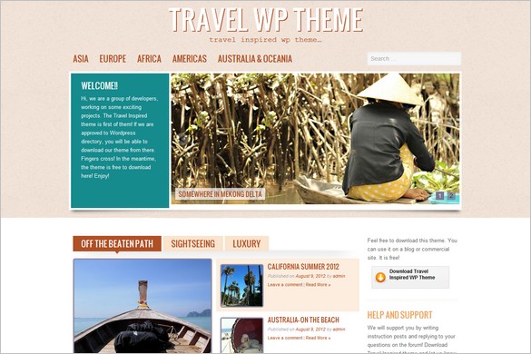 Travel Inspired is a free WordPress Theme