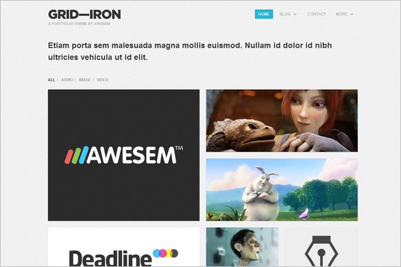 Gridiron is a responsive WordPress Portfolio Theme