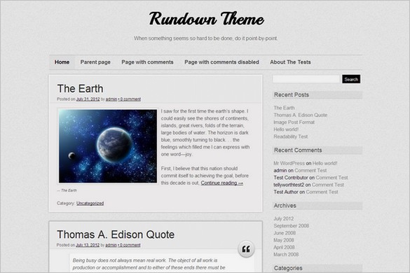 Rundown is a free WordPress Theme