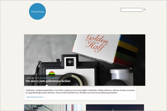 ShutterLoop is a free photography WordPress Theme