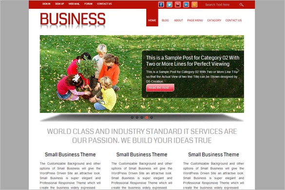 Small Business is a free WordPress Theme by D5 Creation