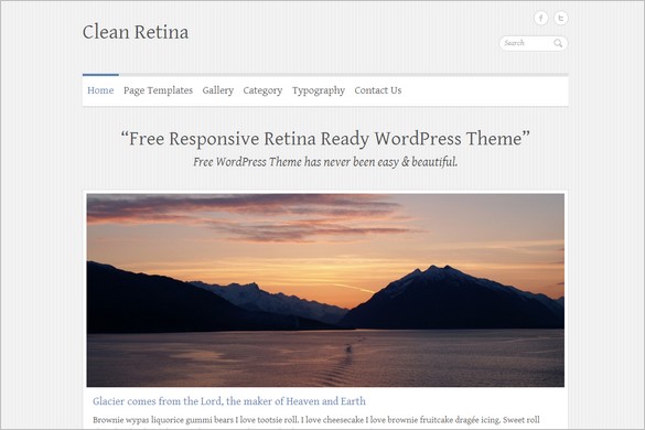 Minimalistic Design - Clean Retina is a free Retina ready WordPress Theme