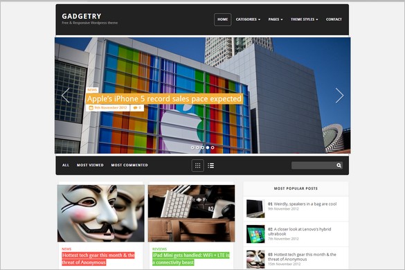 Gadgetry is a free WordPress Theme by Themefuse