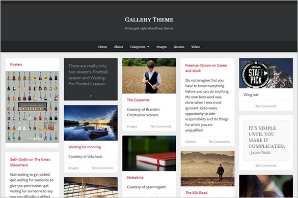 Gallery is a free WordPress Theme by UpThemes