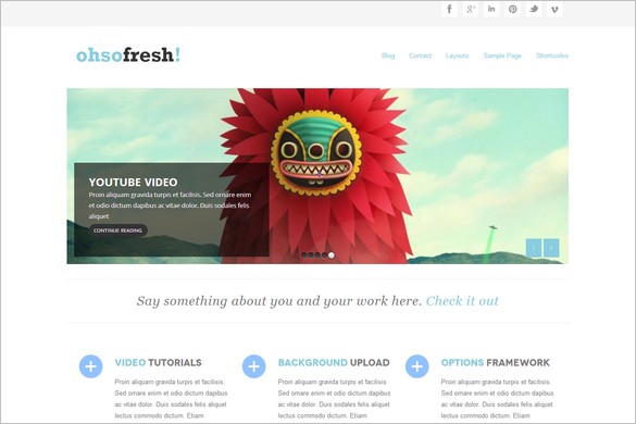 OhSoFresh is a free WordPress Theme