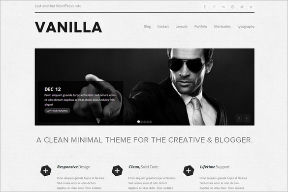 Vanilla is a free WordPress Theme