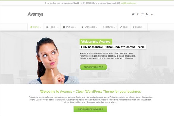 Avamys is a Retina Ready Business WordPress Theme