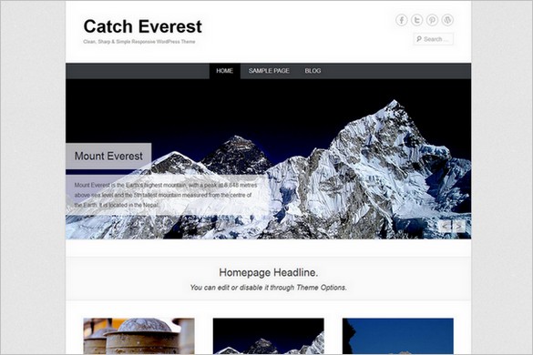 Catch Everest WordPress Theme Catch Everest is a free Responsive WordPress Theme by Catch Themes