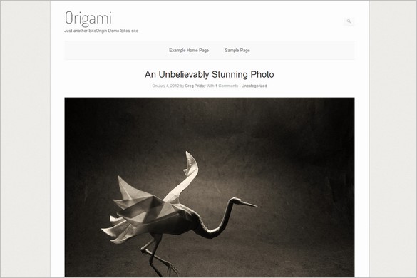 Minimalistic Design - Origami is a free WordPress Theme