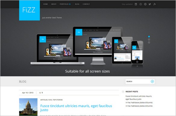 Fizz is a free corporate WordPress Theme from Site5