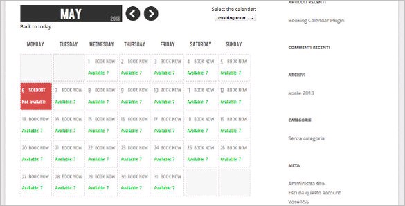 WordPress Plugins - WP Booking Calendar