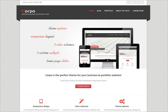 Free Exciting WordPress Themes - Corpo