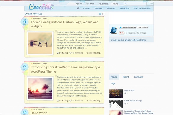 Free WordPress Themes - CreativeMag