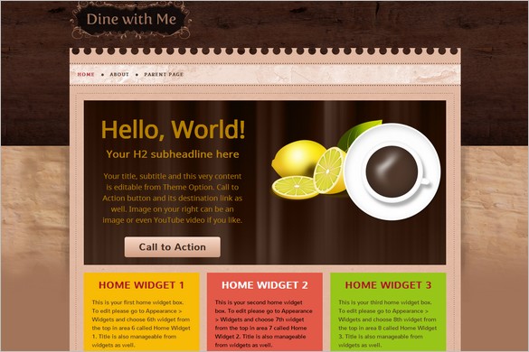 Free WordPress Themes - Dine With Me